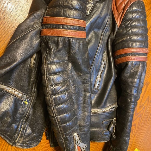 Vintage Moto Cuir Leather Jacket w/ Road Rash - Picture 7 of 14